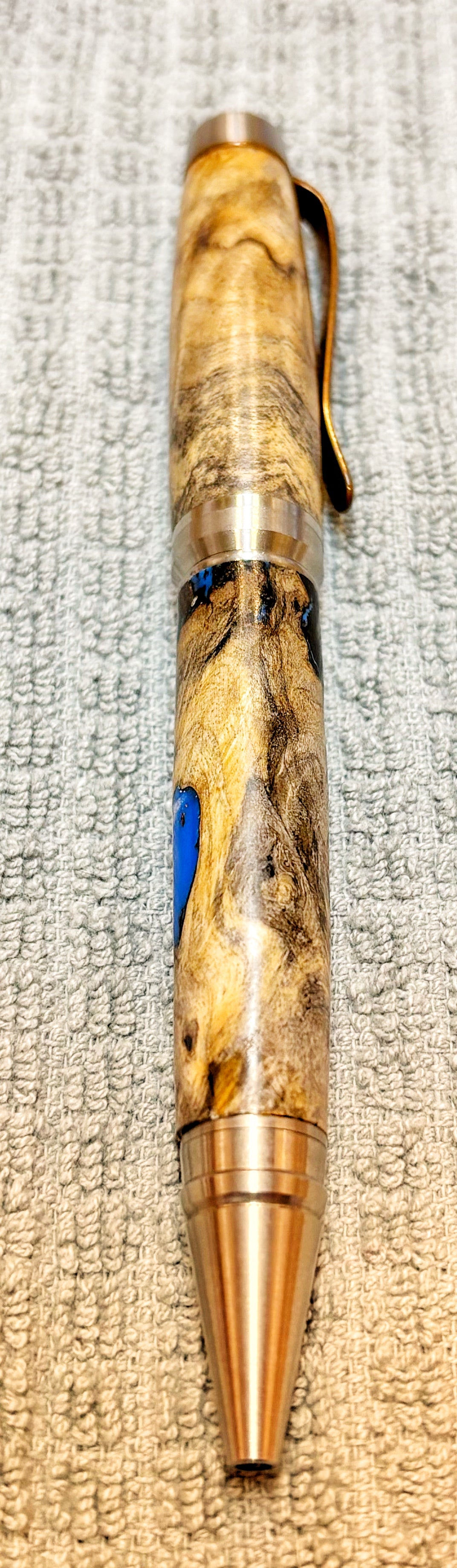 Highly Figured Wormy Walnut Cigar Style Ballpoint Pen