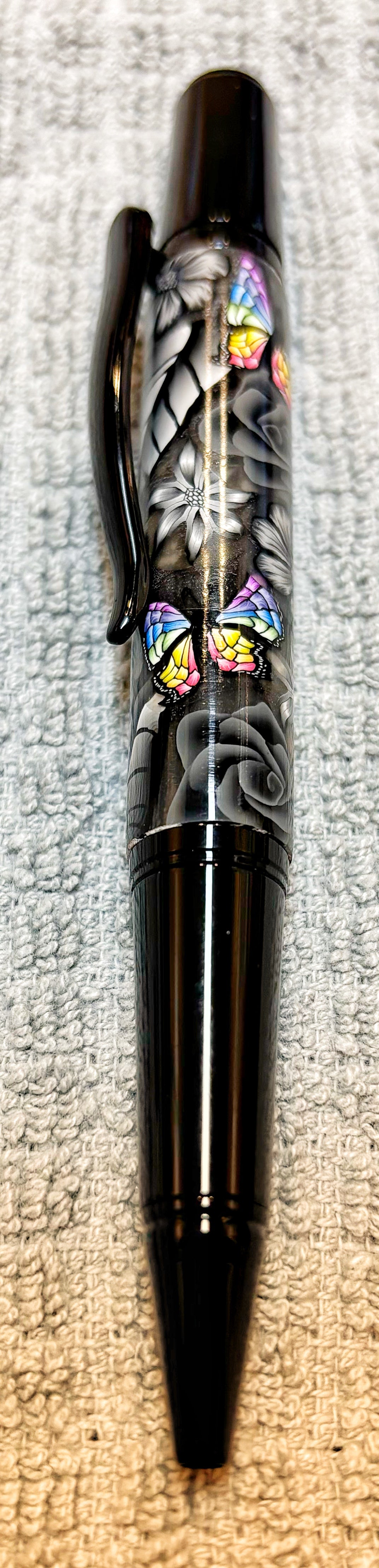 Butterflies and Flowers on a Twist Ballpoint Pen