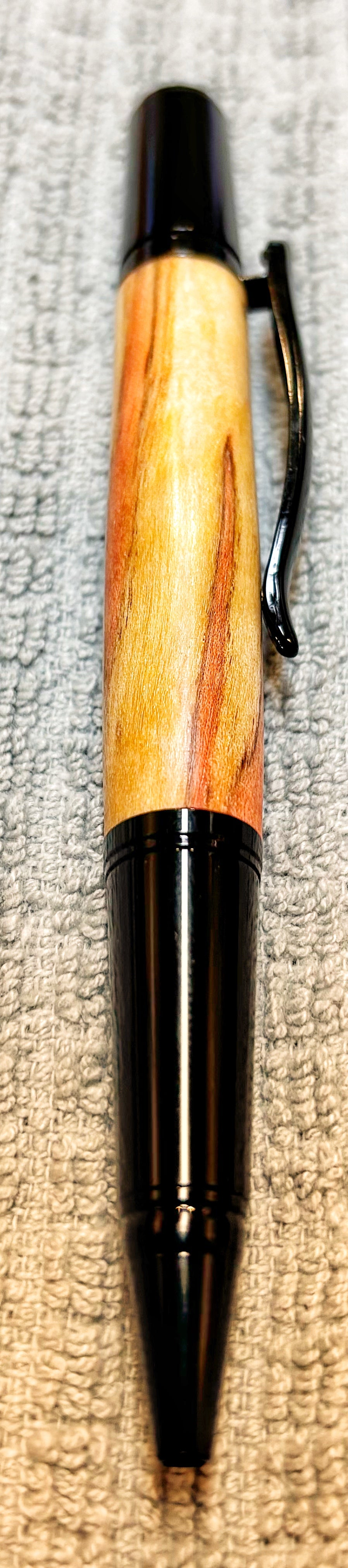 Flaming Box Elder Twist Ballpoint Pen