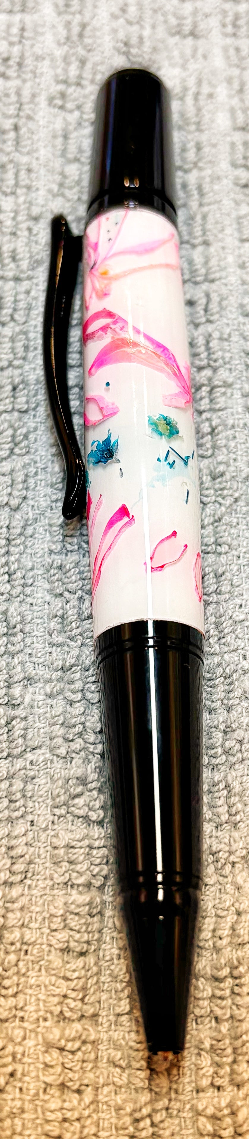 Pink Flowered Twist Ballpoint