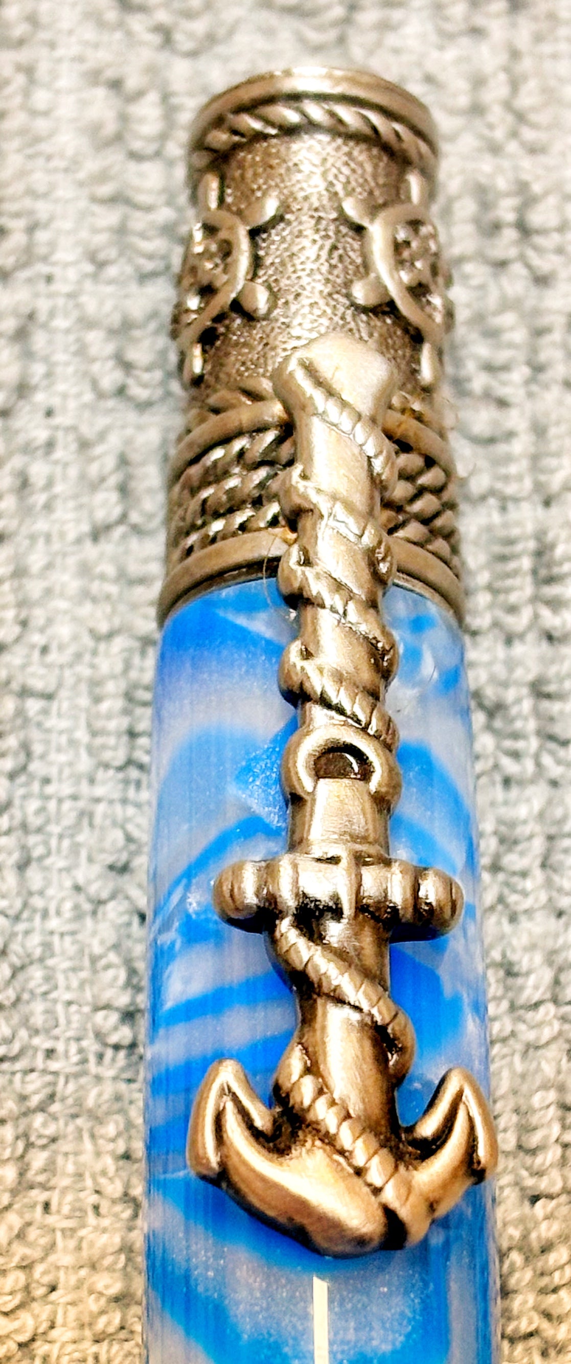 Blue and White Nautical Ballpoint Pen.