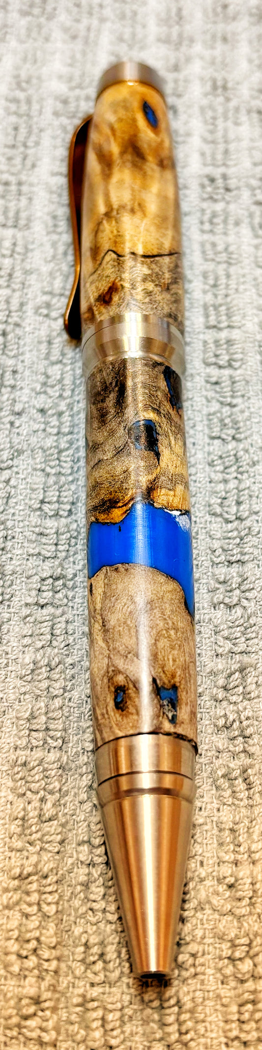 Highly Figured Wormy Walnut Cigar Style Ballpoint Pen