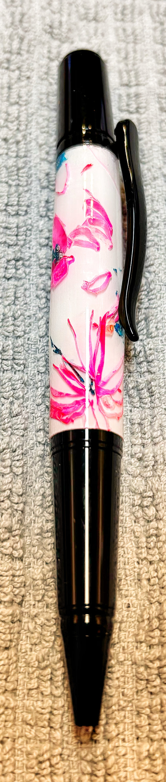 Pink Flowered Twist Ballpoint