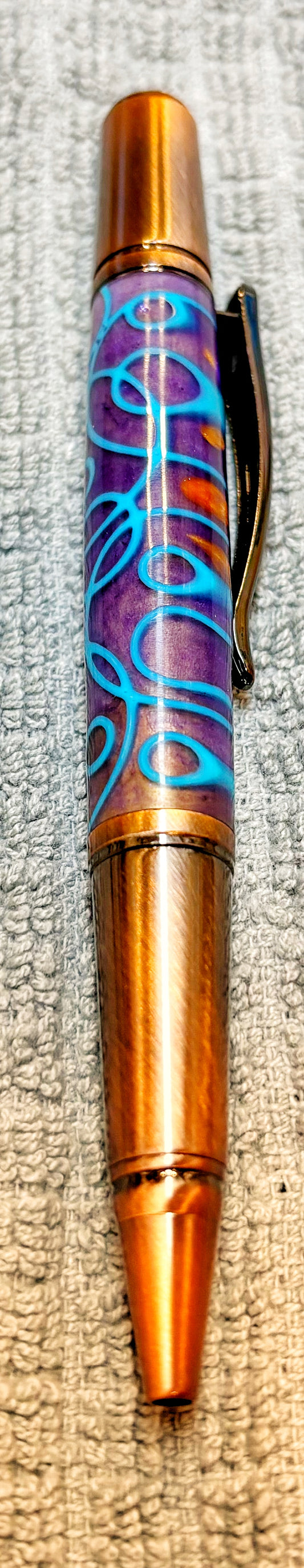 Purple and Turquoise Lined Ballpoint Pen