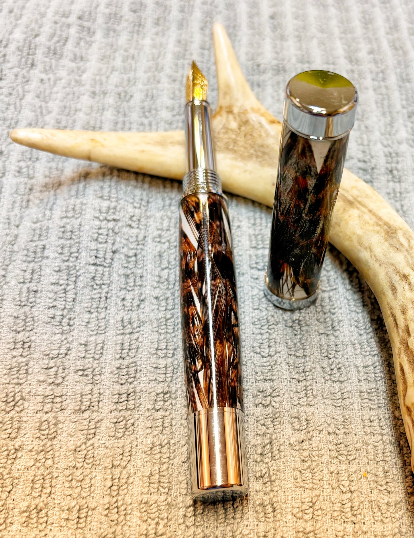 Pheasant Feather Fountain Pen ￼