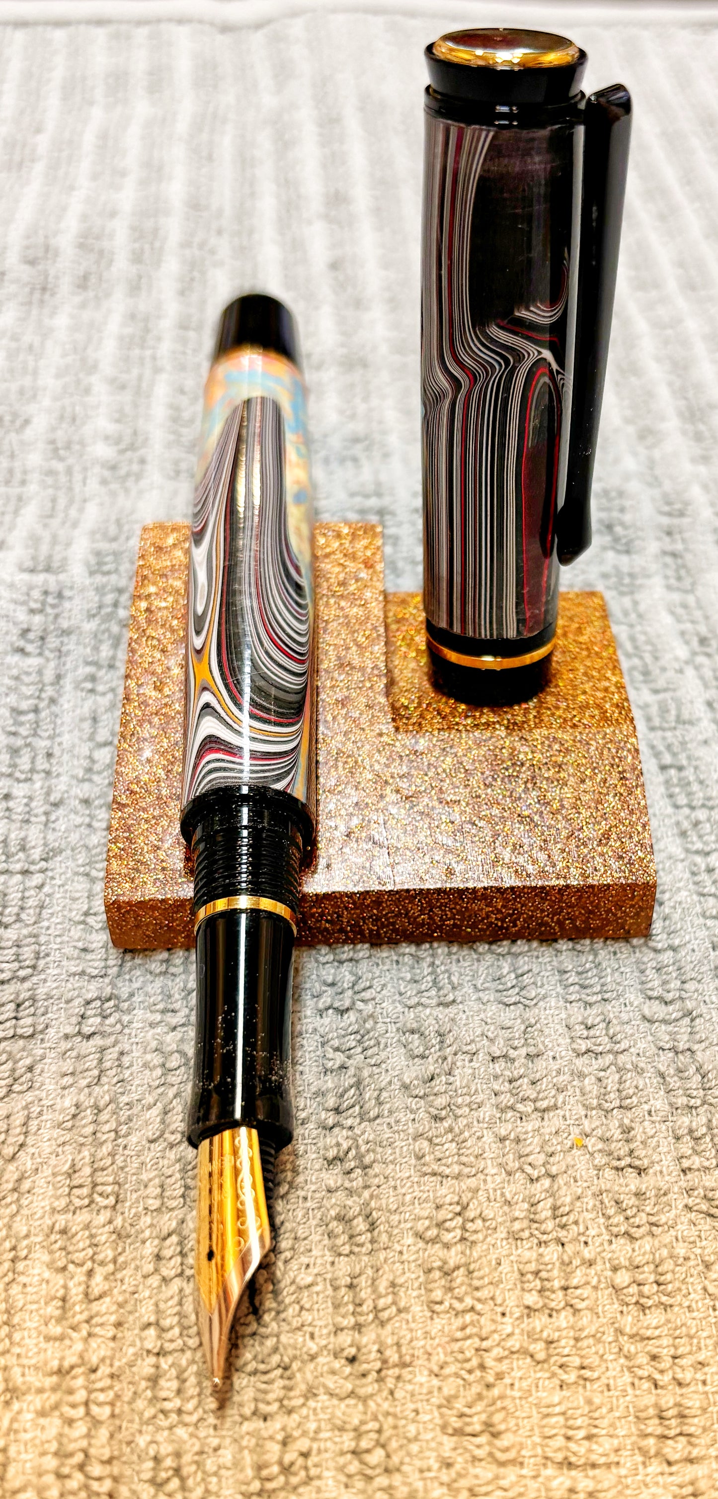 Multi Pastel Colored Fordite Fountain Pen