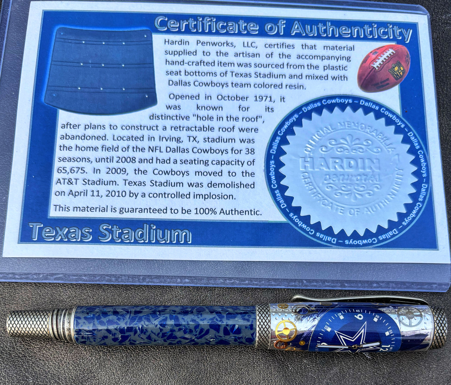 Dallas Cowboys Watch Face Rollerball Pen